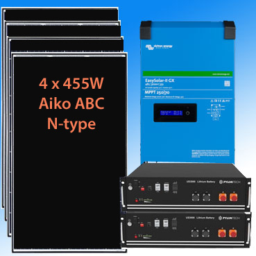 EasySolar -ll 3000VA hybridijärjestelmä litium 7kWh